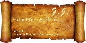 Felhoffer Jolán névjegykártya