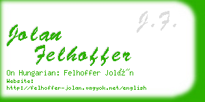 jolan felhoffer business card